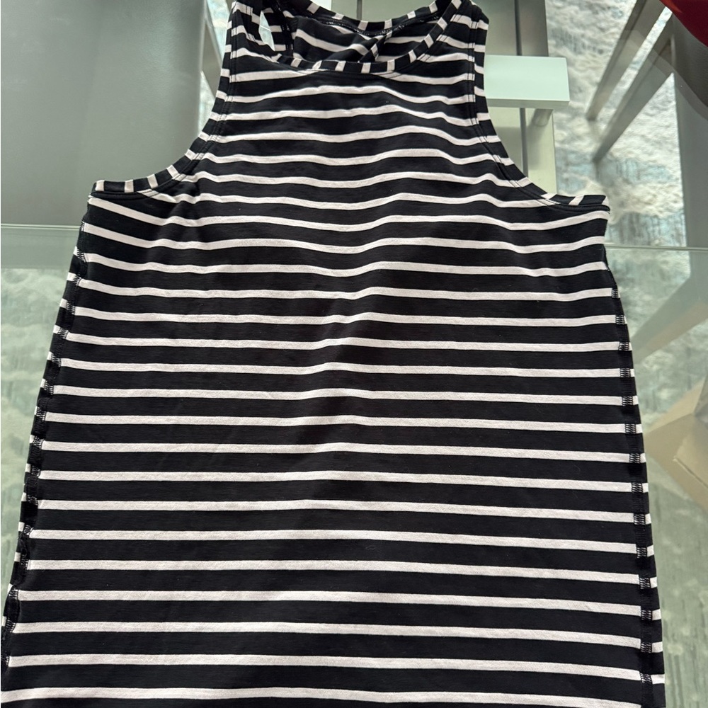 Lululemon size 6 Black and White Striped Tank Top